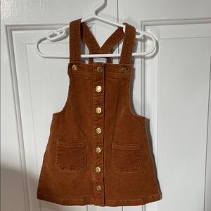 Brown Corduroy Kids Overall Dress